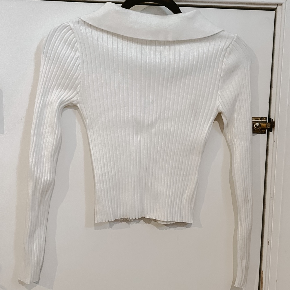 Collared Zip Front Sweater - image 3